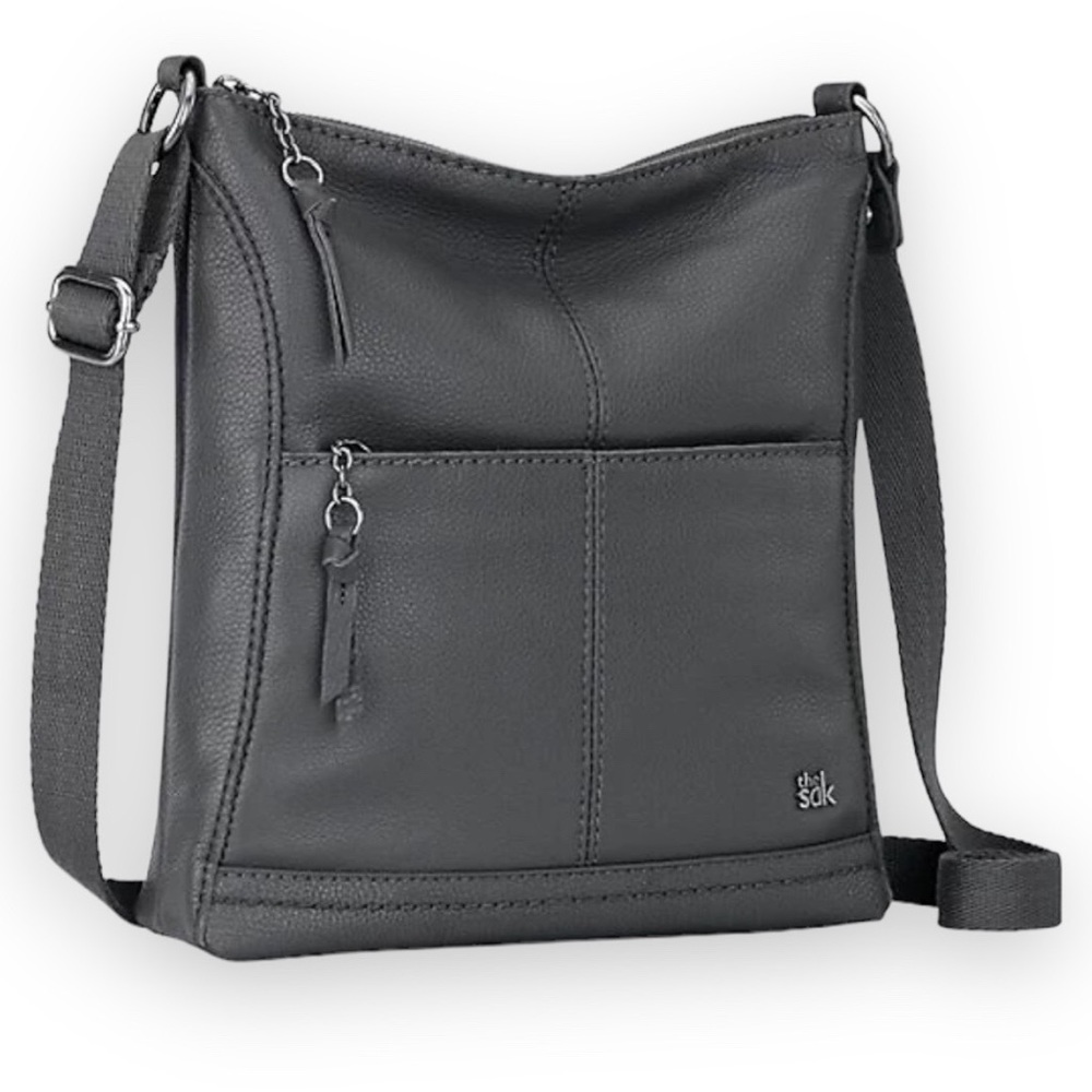The SAK Lucia slate gray leather crossbody bag